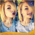 short bob blonde unprocessed virgin glueless full lace human hair wigs for white women